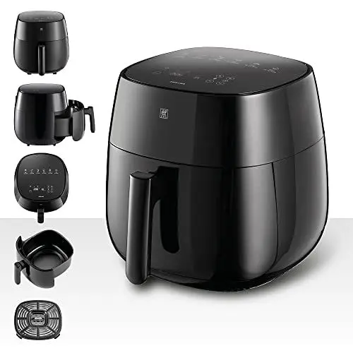 Produktbild: ZWILLING Air Fryer / Heißluftfritteuse, 4 L, 6 Programme, 1.400 Watt, Frittieren, Garen und Backen ohne Fett, inkl. Rezeptbuch, Schwarz