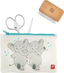Produktbild: ZWILLING Baby und Kinder Nagelschere Set (Für Sichere Nagelpflege, 3 teilig mit Nagelfeile und Nagelbürste, Geschenkset), Premium, Weiß