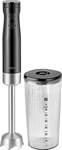 Produktbild: ZWILLING ENFINIGY Stabmixer Edelstahl, Pürierstab & Handmixer mit Edelstahl-Winglet-Klinge und 600 ml Messbecher, Schwarz