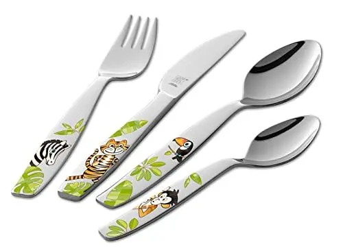 Produktbild: ZWILLING Kinderbesteck-Set, 4-tlg., Für Kinder ab 3 Jahren, 18/10 Edelstahl, Jungle