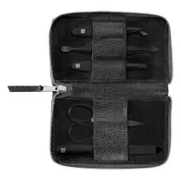 Produktbild: ZWILLING Maniküreset (5 Teilig, Echtleder-Druckknopfverschluss, Reiseset, mit Nagelschere und Nagelhautschneider), Premium, Black Edition