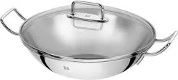 Produktbild: ZWILLING Plus Wok, Inkl. Glasdeckel und herausnehmbarer Gittereinsatz, Induktionsgeeignet, unbeschichtet, Ø 32 cm, Edelstahl, Silber