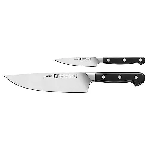Produktbild: ZWILLING Pro Messerset, 2-tlg., Spick- und Garniermesser/Kochmesser, 10 und 20 cm, Rostfreier Spezialstahl, Kunststoffgriff, Schwarz