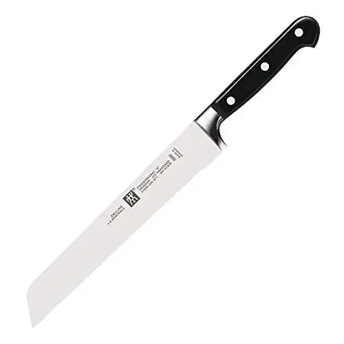 Produktbild: ZWILLING Professional S Brotmesser, Klingenlänge: 20 cm, Klingenblatt mit Wellenschliff, Rostfreier Spezialstahl/Kunststoff-Griff mit Nieten, Schwarz (Made in Germany)