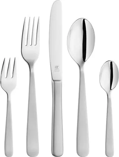 Produktbild: ZWILLING Trend Besteckset 30-tlg, Für 6 Personen, 18/10 Edelstahl/Hochwertiger Klingenstahl, Poliert/Mattiert, Silber