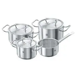 Produktbild: ZWILLING Twin Classic Kochtopf-Set, 4-teilig, 3 Deckel, Induktionsgeeignet, Edelstahl