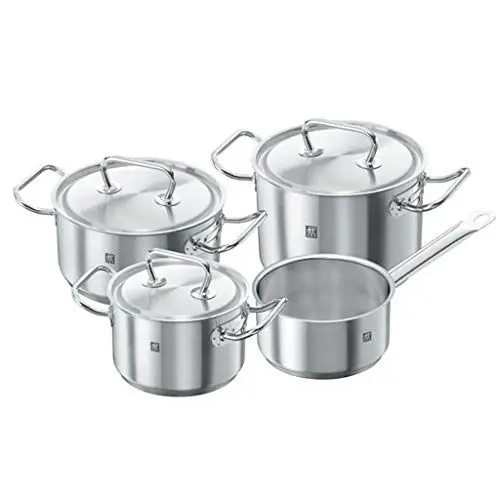 Produktbild: ZWILLING Twin Classic Kochtopf-Set, 4-teilig, 3 Deckel, Induktionsgeeignet, Edelstahl