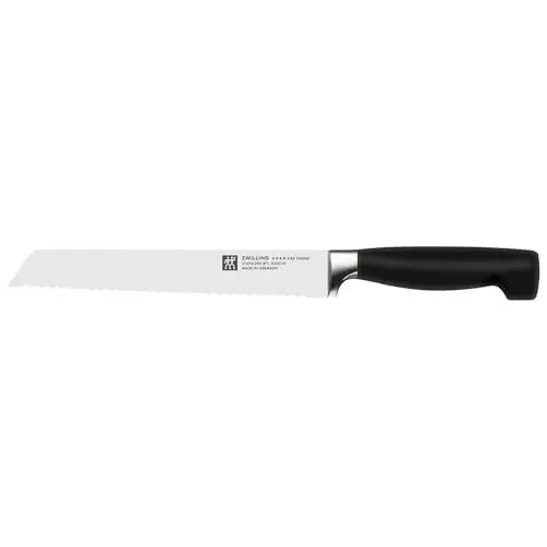 Produktbild: ZWILLING Twin Four Star ll Brotmesser, Klingenlänge 20 cm, Ergonomischer Kunststoffgriff, Schwarz