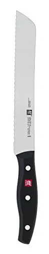Produktbild: ZWILLING Twin Pollux Brotmesser, Klingenlänge: 20 cm, Klingenblatt mit Wellenschliff, Rostfreier Spezialstahl/Kunststoff-Griff im Nietendesign, Schwarz