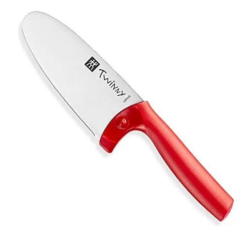 Produktbild: ZWILLING Twinny Kinderkochmesser, 10 cm, mit Fingerschutz, Edelstahl, Abgerundete Klingenform, Kindgerechtes Design, Kunststoffgriff, Rot