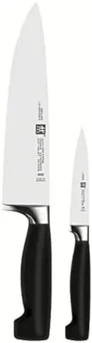 Produktbild: ZWILLING Vier Sterne Messerset, 2-teilig (Kochmesser 20cm, Spickmesser 10cm), Rostfreier Spezialstahl, Ergonomischer Kunststoff-Griff, Schwarz (Made in Germany)