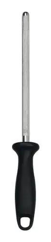 Produktbild: ZWILLING Wetzstahl aus geriffeltem, hoch karbonisiertem und hartverchromtem Stahl, Länge: 21 cm, Kunststoffgriff mit Aufhängöse, Schwarz (Made in Germany)