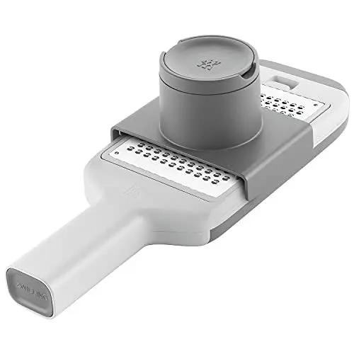 Produktbild: ZWILLING Z-Cut Multi-Reibe, Multifunktional, Edelstahl, 4 austauschbare Klingeneinsätze, Zwei-Wege-Reibtechnologie, Integrierte Auffangschale, Grau