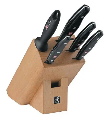 Produktbild: Zwilling 30760-000 Twin Pollux Messerblock, natur, 6-tlg., Rostfreier Spezialstahl, Zwilling Sonderschmelze, genietet, Vollerl, Kunststoff-Schalen, 315 x 115 x 280 mm, schwarz