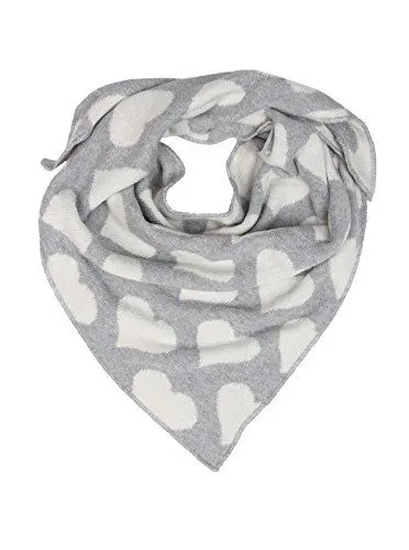 Produktbild: Zwillingsherz Dreieckstuch Schal aus Kaschmir und Wolle für Kids Mädchen Jungen Kinder - Hochwertiges Cashmere Halstuch im Herz Muster - für Sommer Herbst Winter