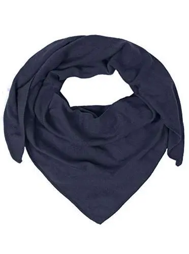 Produktbild: Zwillingsherz Dreieckstuch Stola Schal aus 100% Kaschmir für Damen - Hochwertiges Cashmere Halstuch im Uni Design - Umschlagtuch - Damenschal für Frühling Herbst Winter - navy