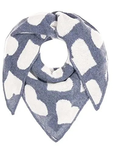 Produktbild: Zwillingsherz Dreieckstuch Stola Schal aus Kaschmir und Wolle für Kids Mädchen Kinder - Hochwertiges Cashmere Halstuch im Herz Print Muster - Multifunktionstuch für Sommer Herbst Winter
