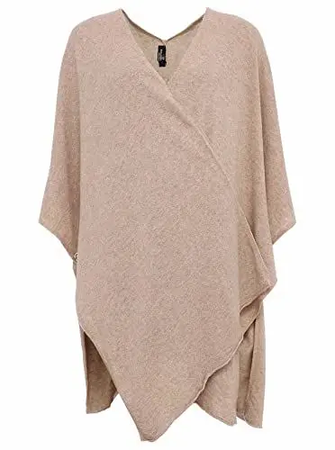 Produktbild: Zwillingsherz Poncho-Schal mit Kaschmir - Hochwertiges Cape für Damen - XXL Umhängetuch und Tunika mit Ärmel - Strick-Pullover - Sweatshirt - Stola für Sommer und Winter