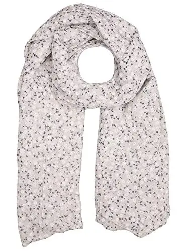 Produktbild: Zwillingsherz Seiden-Tuch im Blümchen Design - Hochwertiger Schal für Damen Mädchen - Halstuch - Umschlagstuch – weicher Schlauchschal für Frühjahr Sommer Herbst Winter - beige
