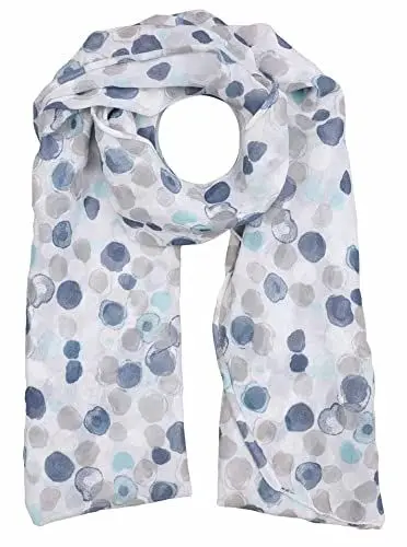 Produktbild: Zwillingsherz Seiden-Tuch im auffälligem Design - Hochwertiger Schal für Damen Mädchen - Halstuch - Umschlagstuch - weicher Schlauchschal für Frühjahr Sommer Herbst Winter - weiß