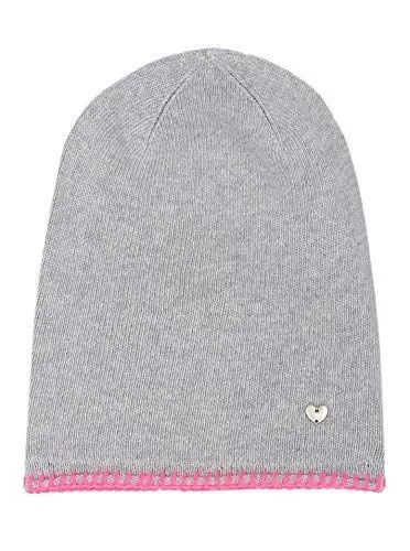 Produktbild: Zwillingsherz Slouch-Beanie-Mütze mit Kaschmir - Hochwertige Strickmütze für Damen Mädchen - Herz - Häkel-Rand - One Size - warm und weich im Sommer Herbst und Winter Zwillingsherz (HGR/pink)
