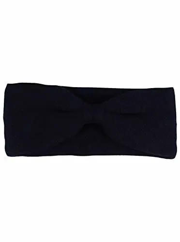 Produktbild: Zwillingsherz Stirnband aus 100% Kaschmir - Hochwertiges Kopfband im Uni Design für Damen Frauen Mädchen - Wolle - Haarband – warm und weich perfekt für Frühjahr Herbst Winter - navy