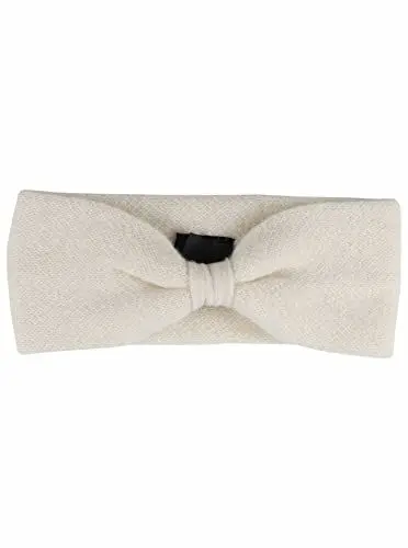 Produktbild: Zwillingsherz Stirnband aus 100% Kaschmir - Hochwertiges Kopfband im Uni Design für Damen Frauen- Wolle - Ohrenschutz - Haarband – warm und weich perfekt für Frühjahr Herbst Winter - weiß