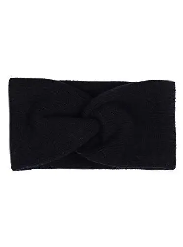 Produktbild: Zwillingsherz Stirnband mit Zopf-Knoten - Hochwertiges Strick-Kopfband für Damen Frauen - Kaschmir - Ohrenschutz - Haarband - warm weich und luftig für Frühjahr Herbst und Winter - navy