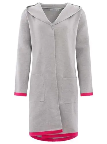 Produktbild: Zwillingsherz Strickjacke mit Kapuze Cardigan Mantel Überwurf warm weich kuschelig - Frühjahr Herbst Winter - Cape Umhang mit weichem Strick Taschen