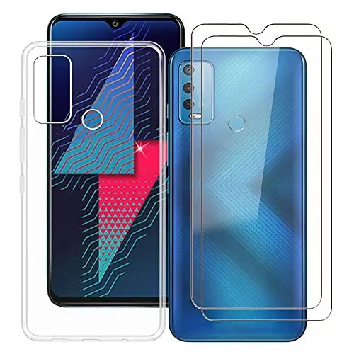 Produktbild: ZXLZKQ Hülle + 2 Stück Panzerglas Schutzfolie für Wiko Power U30 (6.82 Zoll), Transparent hülle silikon Bumper Cover TPU Case Handyhülle Und 9H Gehärtetes Glas Film - Clear