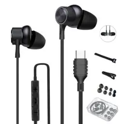 Produktbild: ZXQ USB C Kopfhörer mit Kabel,In-Ear Kopfhörer USB C mit Mikrofon für Samsung Galaxy A54 A53 S23 S22 Ultra S21 iPhone 15 Pro Max iPad Pro Air Huawei Mate 60 pro P40 Pixel OnePlus (Grau)