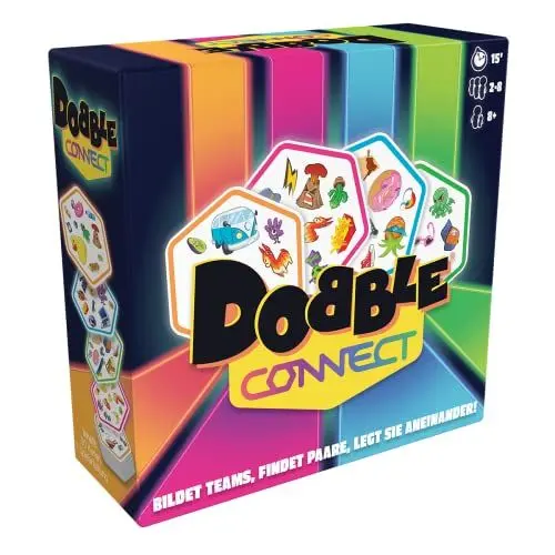 Produktbild: Zygomatic, Dobble Connect, Familienspiel, Kartenspiel, 2-8 Spieler, Ab 8+ Jahren, 15 Minuten, Deutsch