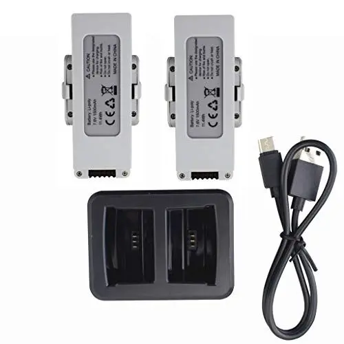 Produktbild: ZYGY 2PCS 7.6V 1500mah Lithium Batterie und 2in1 Ladegerät für F30 HS510 Faltbar Luftaufnahmen Quadcopter RC Drohne