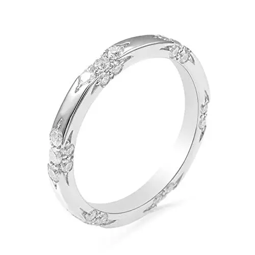 Produktbild: ZYI Eternity Verlobungsringe für Frauen Moissanite*42 Verlobungsringe 925 Sterling Silber Moissanite Ringe Minimalist Schmuck As Gifts for Ladies (57（18.2mm）, Stil A)
