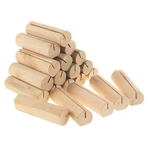 Produktbild: Zylinderförmiger Tischkartenhalter aus Holz, Tischnummernständer, Holzschildhalter für Hochzeit, Abendessen, Zuhause, Party, Dekoration, 20 Stück, Tischnummernhalter, Holz, 20 Stück, runde