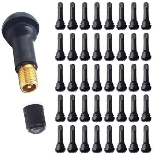 Produktbild: ZYNERY 60 Stück TR414 Gummi Ventile, Gummiventile, Autoventil, Universal Gummiventile, Reifenventil Schwarz, Felgen Ventile, Snap-In Gummiventile Ventile für Meist Auto, Motorräder (TR414, 60Stk)