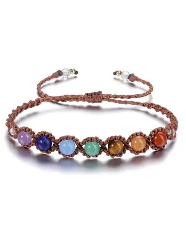 Produktbild: Zysta 7 Chakra Armband Verstellbar Heilsteine Armbänder Echte Steine Yoga Armband Edelstein Healing Reiki Energietherapie Glückbringen Armbänder Damen Mädchen