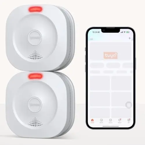 Produktbild: ZYTA WiFi Rauchmelder für den Heimgebrauch, 10-Jahres-Batterie Feuermelder, LED-Indikator Große Test-/Stille-Taste, EN 14604 Norm (2 PCS)