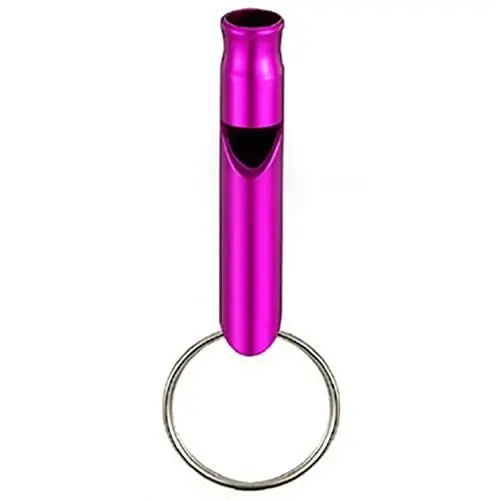 Produktbild: ZYWUOY Lila Metall Survival Whistle, Super Loud 120dB Notfall Distress Whistle, Aluminium Pfeife für Sport, Schiedsrichter, Hundewanderer, Wandern, Camping