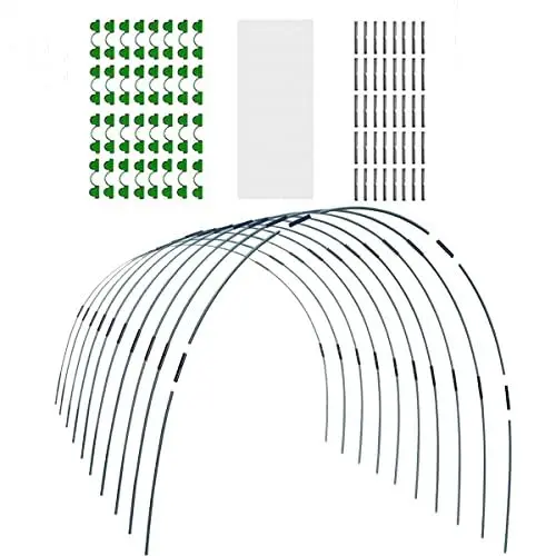 Produktbild: ZYWUOY Pflanzenstütze, Gartenpfahl-Set, DIY-Pflanzenstütze aus Fiberglas, Rahmen, Gewächshausreifen für den Garten