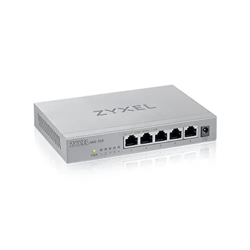 Produktbild: Zyxel 2,5G Multi-Gigabit Unmanaged Switch mit fünf Ports für Home Entertainment oder SOHO-Netzwerke (MG-105)