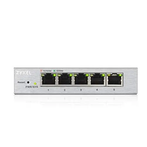 Produktbild: Zyxel 5-Port Gigabit Web Managed Switch, Ethernet Ports, Lüfterlose Design, Metallgehäuse (GS1200-5)
