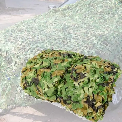 Produktbild: ZYXWLC Tarnnetz Armee Tarnung Net Camouflage Netz Bundeswehr Tarn Netz Jagd, 6x8m 7x9m 8x8m 9x9m 9x10m für Deko Outdoor Camping Sonnenschirm Schießen Camo Jagd verstecken