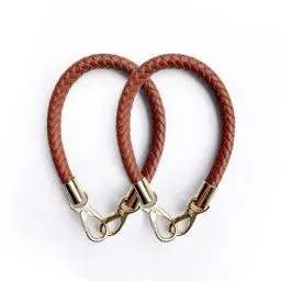 Produktbild: Zzcy 2 Stück 40cm Taschenbügel Handtasche Riemen Ersatz Griff Schultergurte Lederriemen Handtaschen Ersatzgriff Diy Taschenzubehör Taschengurt Schultergurt Mit kleinem Schlüsselanhänger(Braun)