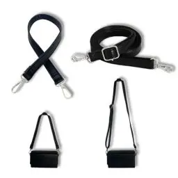 Produktbild: Zzcy 2 Stück Leder Taschengriffe DIY Ersatz Tote Taschengriffe Handtasche Zubehör Abnehmbare Leder Tasche Gürtel Ersatz Griff für Einkaufstasche Shopper Tote Handtasche (Schwarz 70-130+60cm)