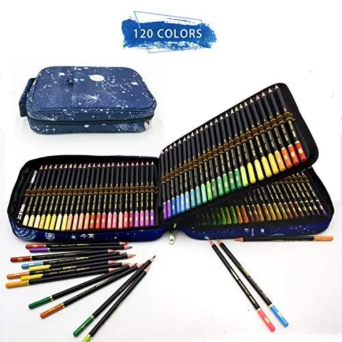 Produktbild: ZZONEART 120 Buntstifte Set mit Premium Zipper federtasche,Professionelles farbstift Zeichnen-Set für Erwachsene und Kinder,perfekt für Malbücher und schulbedarf künstlerbedarf