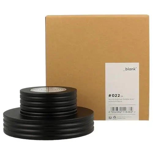 Produktbild: _blank #022bk | Stabilisator für Schallplattenspieler | integrierte Libelle | Plattengewicht | Aluminium | schwarz | 306g Auflagegewicht